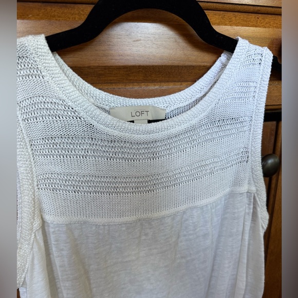LOFT White Knit Sleeveless Top - Picture 2 of 4